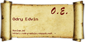 Odry Edvin névjegykártya